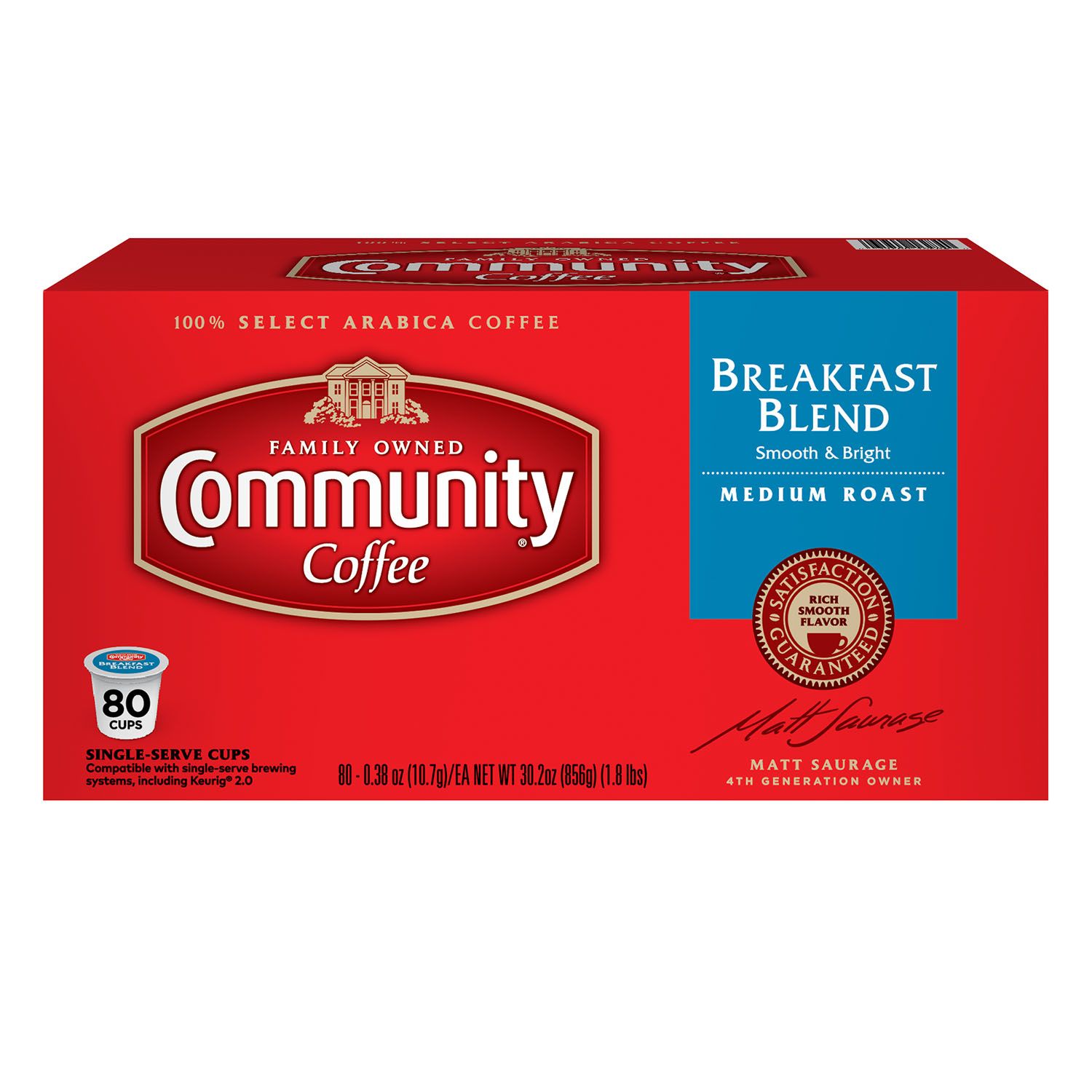 (image for) Community Coffee Single Serve Pods Breakfast Blend (80 K-Cups) - Click Image to Close